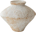 Rustic Farmhouse Ceramic Vase - Handcrafted Distressed White Pottery for Home Decor | Centerpiece & Gift