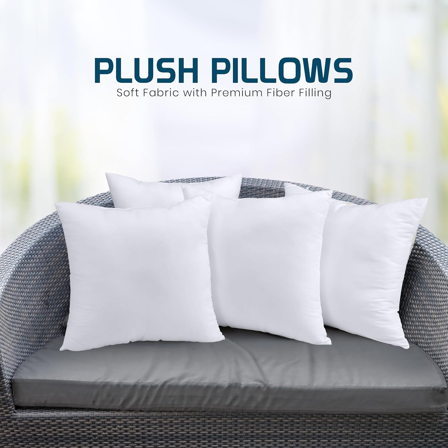 Utopia Bedding Throw Pillows - Fluffy Down Alternative Set of 4 | 12x12 Inches White Decorative Pillows for Home