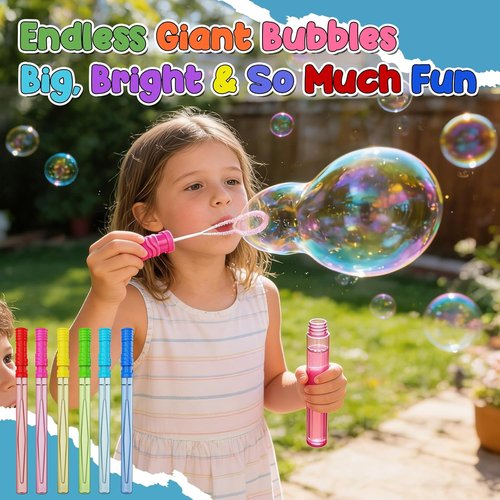 EagleStone Giant Bubble Wands - 24 PCS 14.6" Colorful Bubble Sticks for Kids | Perfect Summer Outdoor Toys