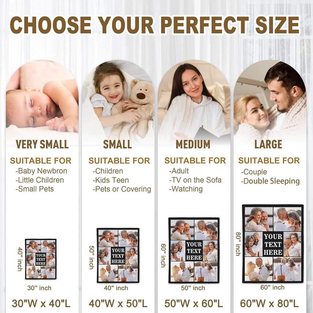 Yofair Custom Photo Blanket - Personalized Wedding & Anniversary Gift for Couples | Next Day Shipping