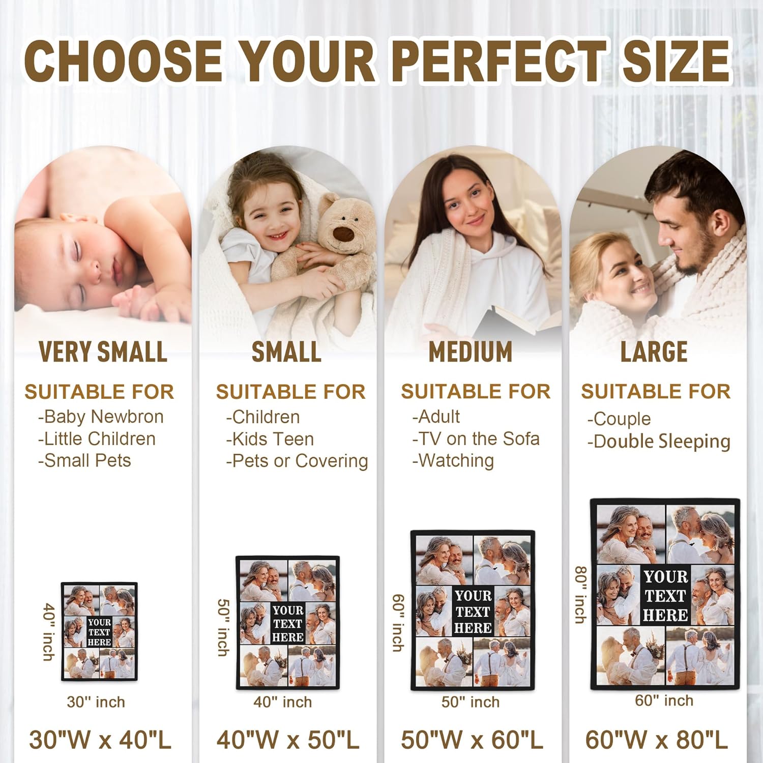 Yofair Custom Photo Blanket - Personalized Wedding & Anniversary Gift for Couples | Next Day Shipping