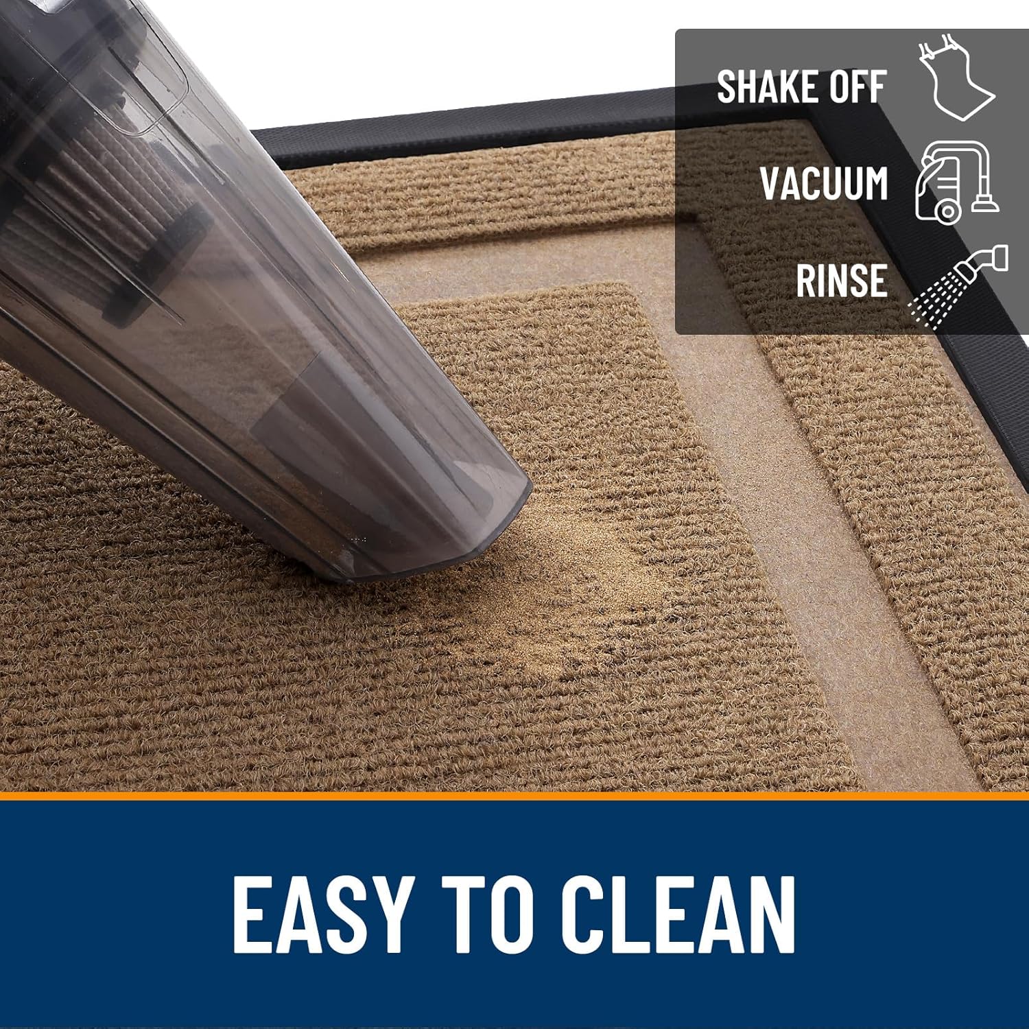 OLANLY Indoor Outdoor Front Door Mat - Waterproof, All-Weather, Easy Clean | 59x35 Light Brown