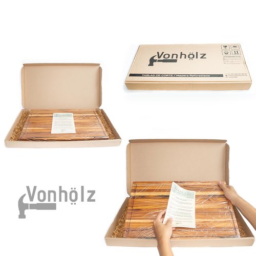 VONHOLZ Butcher Block Table Top, End Grain Wood Cutting Board, Butchers Block, Hardwood Cutting Board, Butcher Block Countertops, Teak Wood (19 x 12 x 1.2)