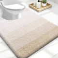 OLANLY Luxury U-Shaped Toilet Rugs - Extra Soft, Absorbent Microfiber Bath Mat | 24x20, Light Beige