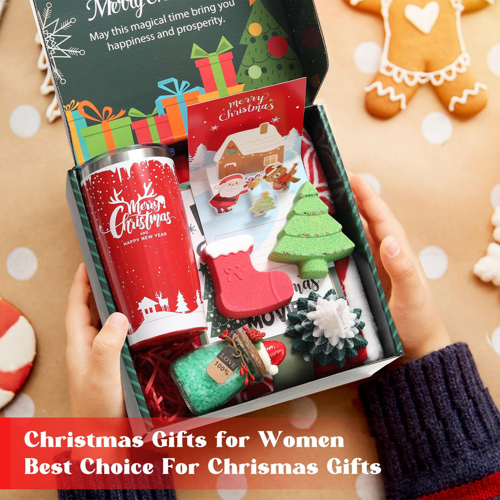 Christmas Gifts for Women, Unique Holiday Gift Sets for Women, Her, Mom, Wife, Girlfriend, Sister, Coworkers Boss, Teacher, Nurse, Neighbor, Xmas Tumbler Gifts Basket for Who Have Everything