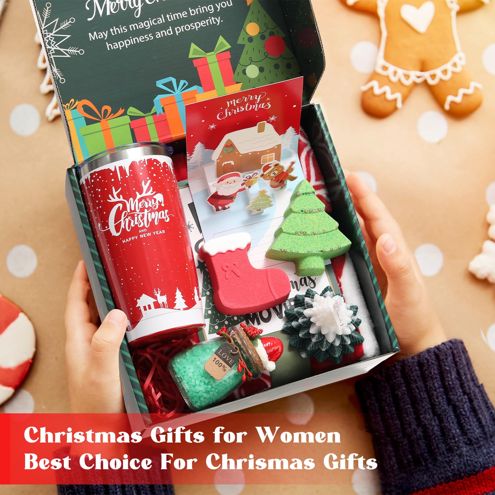 Christmas Gifts for Women, Unique Holiday Gift Sets for Women, Her, Mom, Wife, Girlfriend, Sister, Coworkers Boss, Teacher, Nurse, Neighbor, Xmas Tumbler Gifts Basket for Who Have Everything