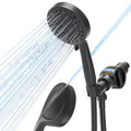 SANISANO High Pressure Filtered Shower Head with Handheld, 9 Spray Modes 4.7" Shower Head, 59" long hose, 10 Layers Filter for Hard Water, Remove Chlorine, Adjustable Bracket, Matte Black