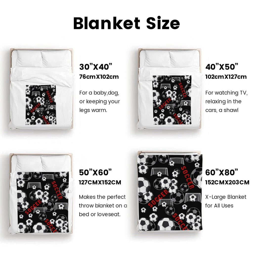 Soccer Blanket Gifts for Boys, Girls, Teens Soccer Lovers, Sport Ball Print Soft Cozy Blanket for Couch Bed 60"X50"