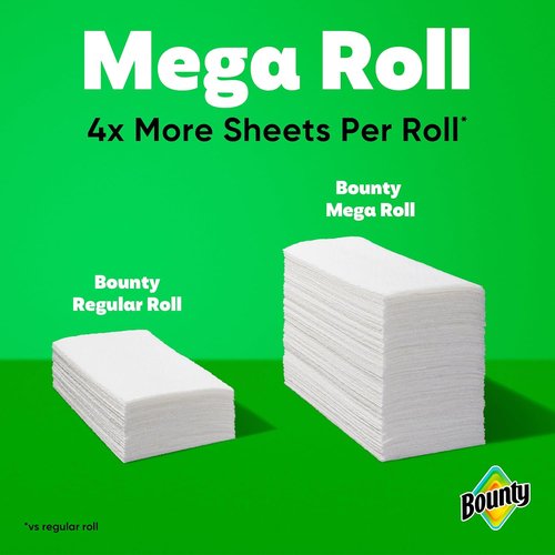 Bounty Select-A-Size Paper Towels - Ultra-Absorbent White Mega Rolls | 2 Rolls = 8 Regular Rolls