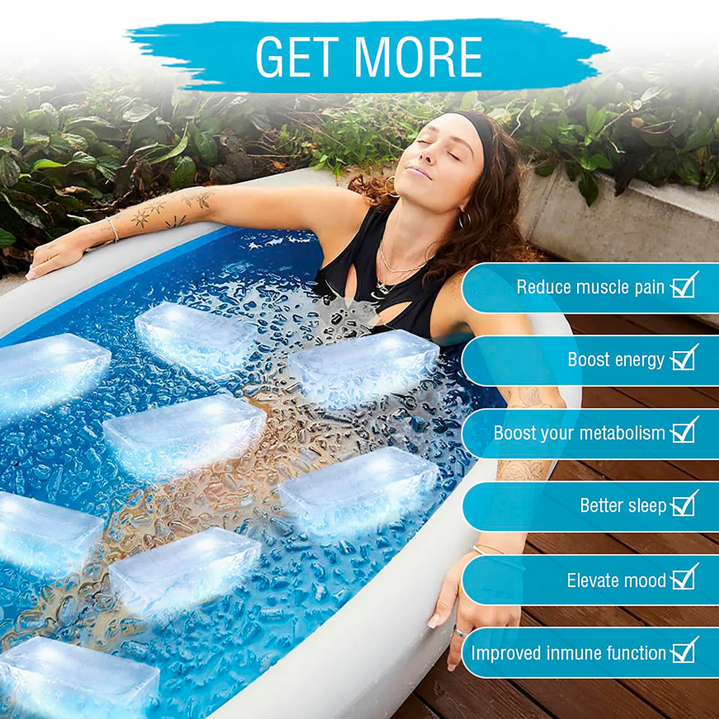 SILKORA - Large ice cube molds. Shape 2,5 Lbs Ice Bricks, 4Pcs Extra Large Ice molds with Lids for Stackings Ice Bath, Silicone Ice Cube Molds for Cold Plunge and Kitchen.