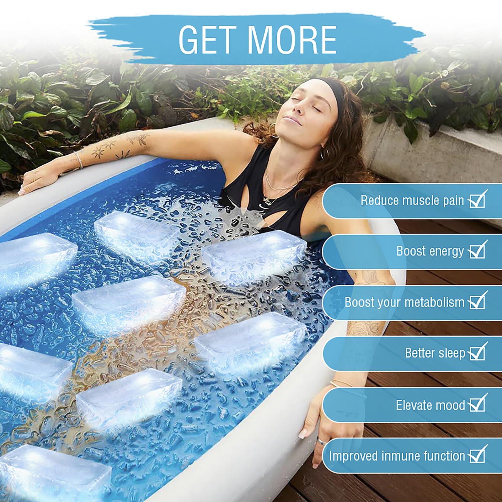 SILKORA - Large ice cube molds. Shape 2,5 Lbs Ice Bricks, 4Pcs Extra Large Ice molds with Lids for Stackings Ice Bath, Silicone Ice Cube Molds for Cold Plunge and Kitchen.