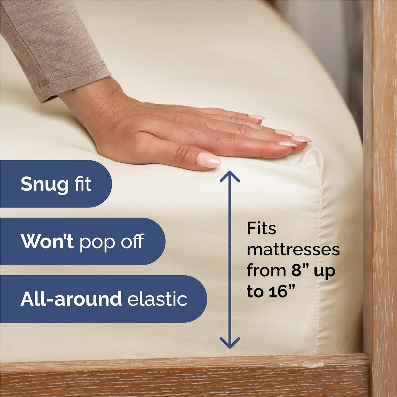 Skiennix Full Size 4-Piece Sheet Set - Ultra-Soft Cooling Bed Sheets - Deep Pockets, Wrinkle-Free, Off White