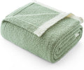 Snuggle Sac Ultra Soft Throw Blanket - Reversible Sage Green Microfiber 50x60 Inches | Cozy Gift for Women