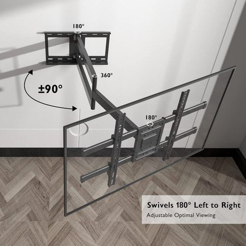 BONTEC Corner TV Wall Mount - Full Motion Dual Arm Bracket for 32-75 Inch TVs, 132 lbs Capacity, 40.9” Extension
