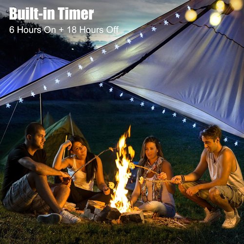 Brightown Star String Lights - 50 LED Battery Operated Fairy Lights with Remote & Timer, 17 ft, Waterproof for Indoor/Outdoor Decor