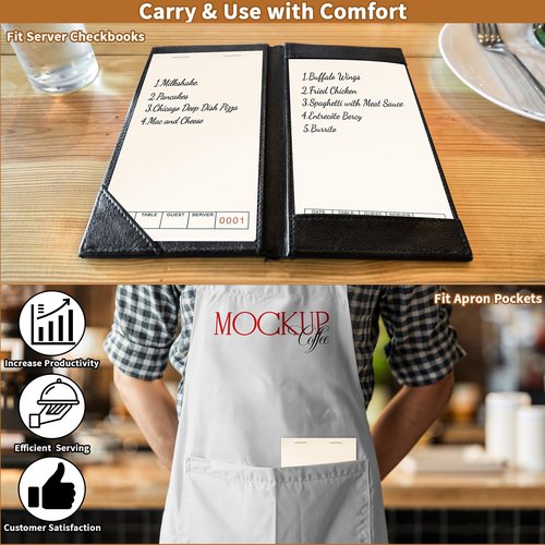 48 Pack Blank Server Note Pads Bulk Recycled Guest Check Pads, Total 2400 Sheets 3.5 x 6.75 Inch Guest Checks Books for Servers, Numbered Waitress Notepads for Restaurant Bar Cafe Hotel