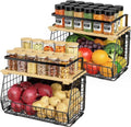 Magnetic Shelf for Fridge by [Brand Name] - 2 Pack Fruit & Vegetable Storage Bins | Kitchen Organizer