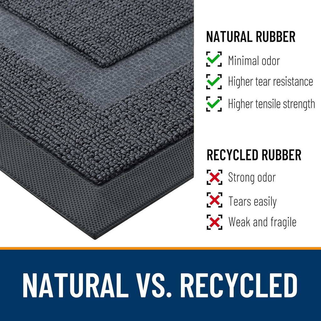 OLANLY Waterproof Front Door Mat - All-Season Indoor/Outdoor Doormat, Easy Clean, 47x23, Charcoal Gray