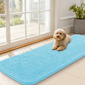 OLANLY Dog Door Mat - Absorbent Non-Slip Chenille Mat for Muddy Paws | 59x20 Inches, Quick Dry, Blue