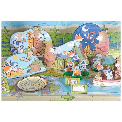 Beistle 24 Piece Disposable Paper Woodland Animal Creature Friends Plates For Birthday Party Supplies Tableware, 9"