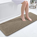 OLANLY Bathroom Runner Rugs - Soft Absorbent Chenille Bath Mats | Quick Dry, Machine Washable, 47x17, Warm Taupe