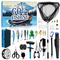MH MYLUNE HOME Fishing Advent Calendar 2025-24 Days Fishing Tools and Lures Kit for Fisher Adult Men Teen, Fish Net, Hook Remover Tool, 2025 for Men, Xmas Surprise Gift