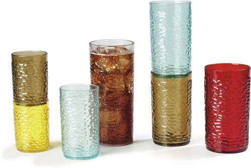 Carlisle FoodService Products Pebble Optic Pebble Tumbler Plastic Tumbler for Restaurants, Catering, Kitchens, Plastic, 9 Ounces, Clear, (Pack of 24)