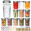 Ufrount Wide Mouth Mason Jars 12Pack, Mason Jars 16 oz with Lids, Canning Jars with Metal Airtight Lids and Bands, Ideal for Jam, Jelly, Beans, Candy, Meal Prep, DIY Decors, Homemade Candles