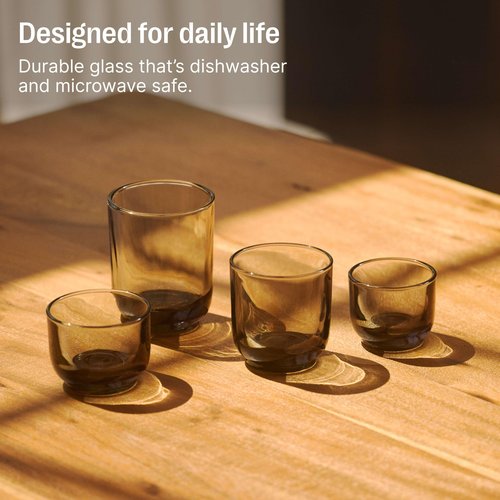 Fellow Pirch Espresso Shot Glass 3.5 oz Set of 2, Amber Artisanal Espresso Cups, Handcrafted Soda Lime Glass – Heat Retaining, Dishwasher & Microwave Safe for Latte Art & Coffee