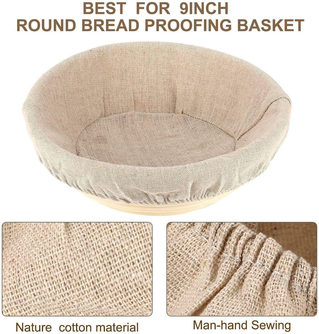 6 Packs Round Bread Proofing Basket Cloth Liner Rattan Baking Dough Basket Cover Natural Rattan Banneton Proofing Cloth(10 Inch)