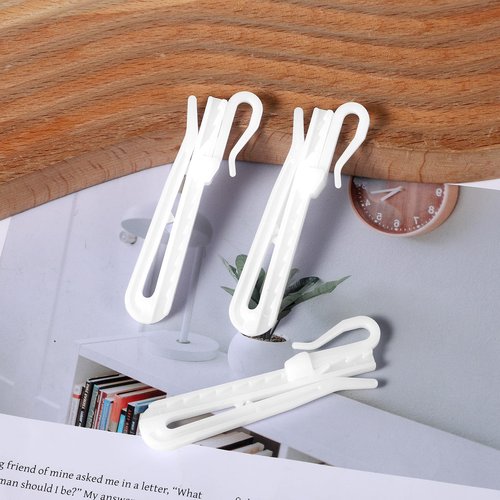 JJUNW 50 PCS Plastic Curtain Hooks, Adjustable Pinch Pleat Hooks for Pleated Drapes Ratchet System Pinch Pleat Curtain Hooks for Window Curtain, Door Curtain, Shower Curtain