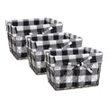 DII Farmhouse Chicken Wire Storage Baskets with Liner, Small, Vintage Black & White Check, 9x7x6", 3 Piece