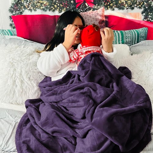 Bedsure GentleSoft Fleece Blanket - Lightweight Plush Twin Size Purple Blanket for Cozy Comfort 60x80 Inches