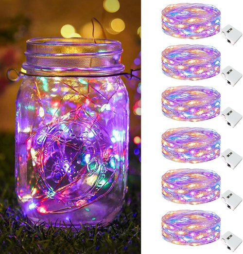 Btfarm Fairy Lights - 20 LED Battery Operated Twinkle Lights | Waterproof 7ft Silver Wire for Weddings & Decor