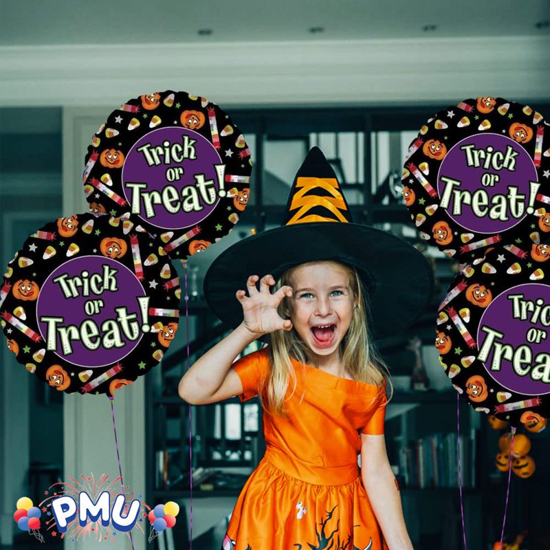 Halloween Trick or Treat Candy 18 Inch Mylar Balloon - Variation of Trick Or Treat Candy