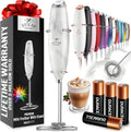 Zulay Kitchen Milk Frother Wand - Ultra-Fast Handheld Electric Whisk for Coffee & Lattes - Marble Finish