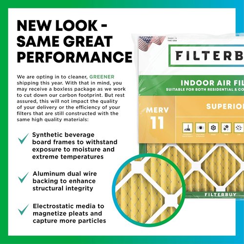 Filterbuy 20x20x1 Air Filter - MERV 11 Pet & Allergy Defense | 4-Pack Electrostatic Pleated HVAC Filters