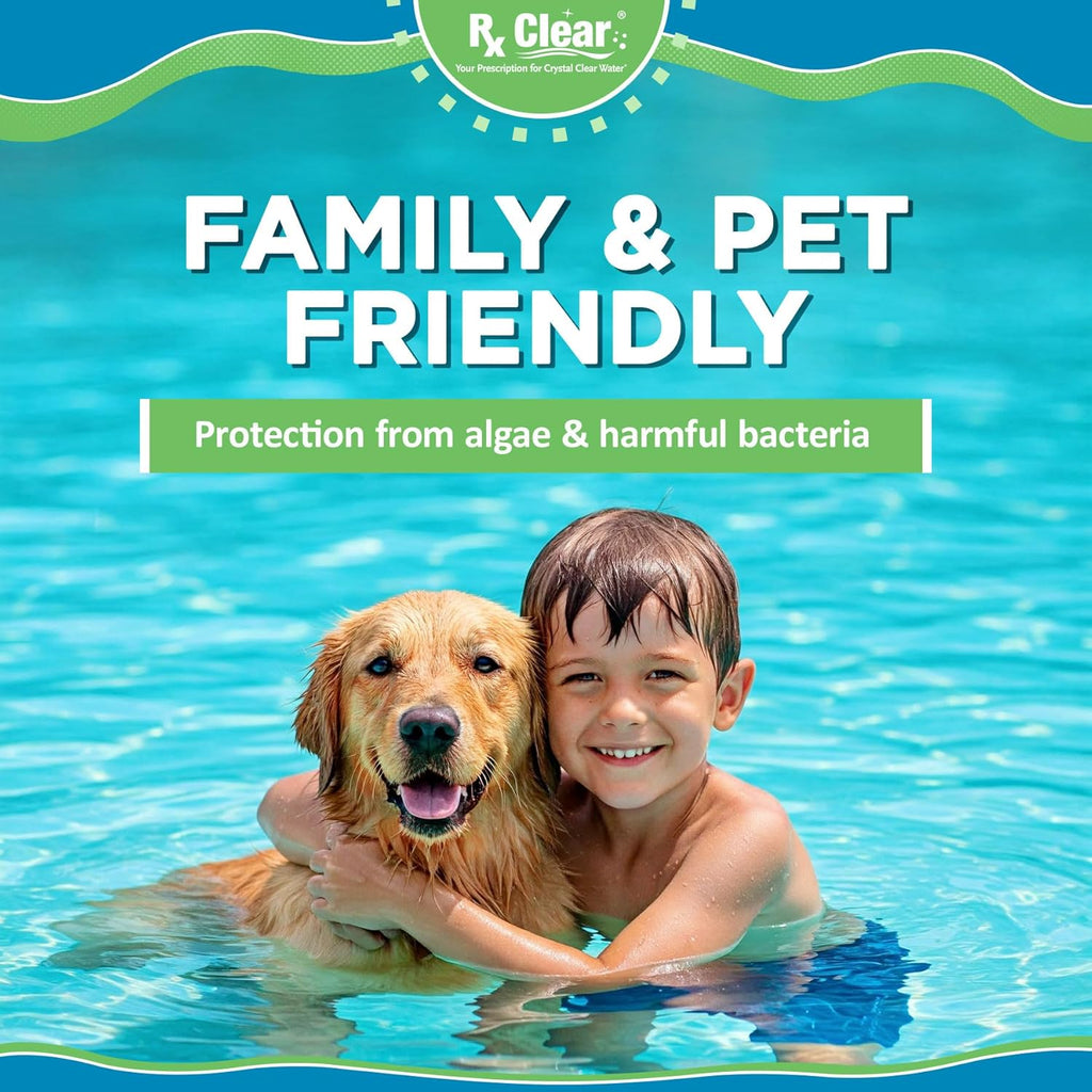 Rx Clear 3" Chlorine Tabs - 5 Pounds of Stabilized Tablets for Long-Lasting Pool Sanitization | Slow Dissolving & UV Protected