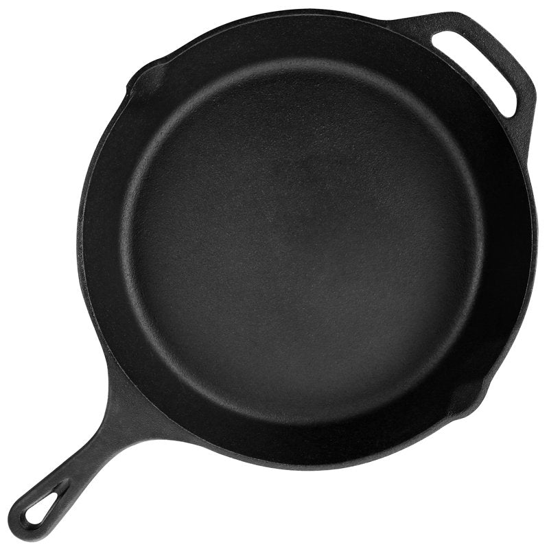12 Inch Preseasoned Cast Iron Frying Pan - Versatile Black Skillet