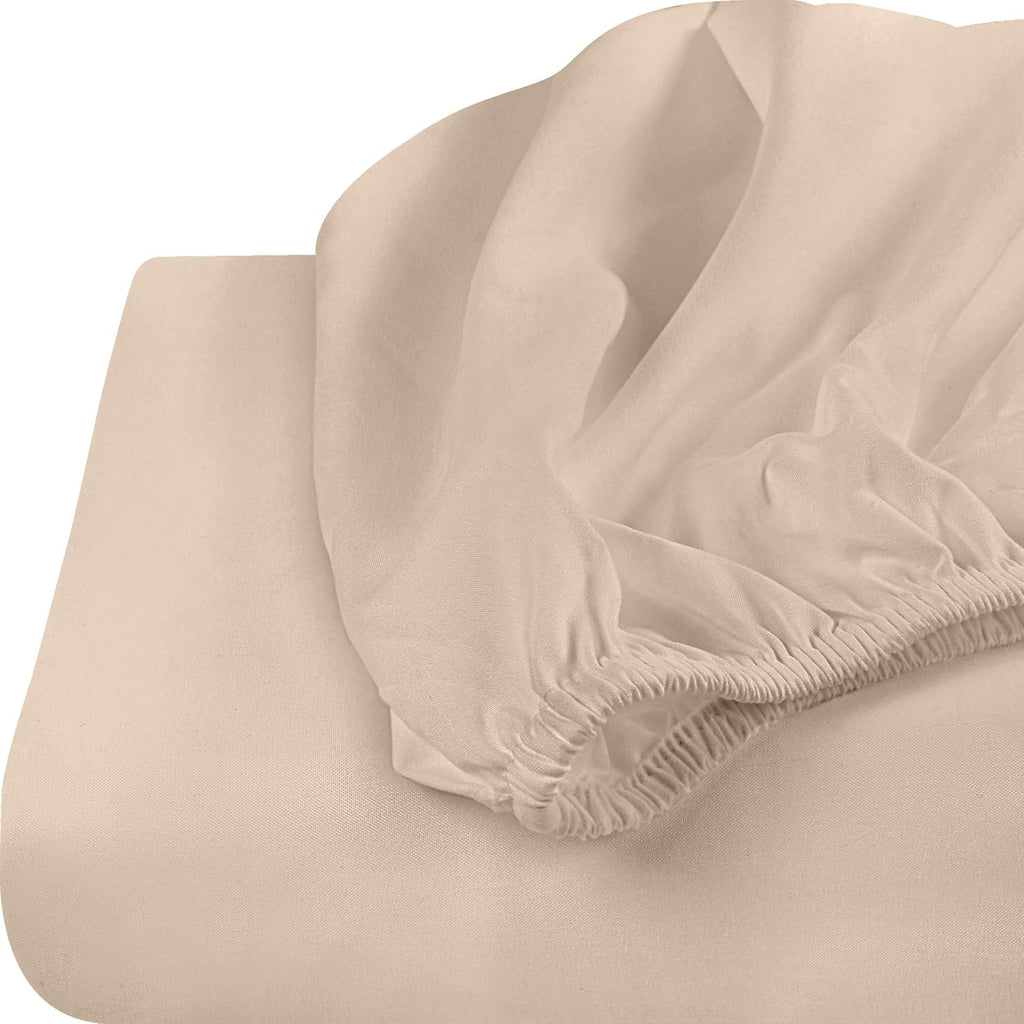 Utopia Bedding Queen Fitted Sheets - Soft Brushed Microfiber | Deep Pocket Design, Easy Care (Beige, 2-Pack)
