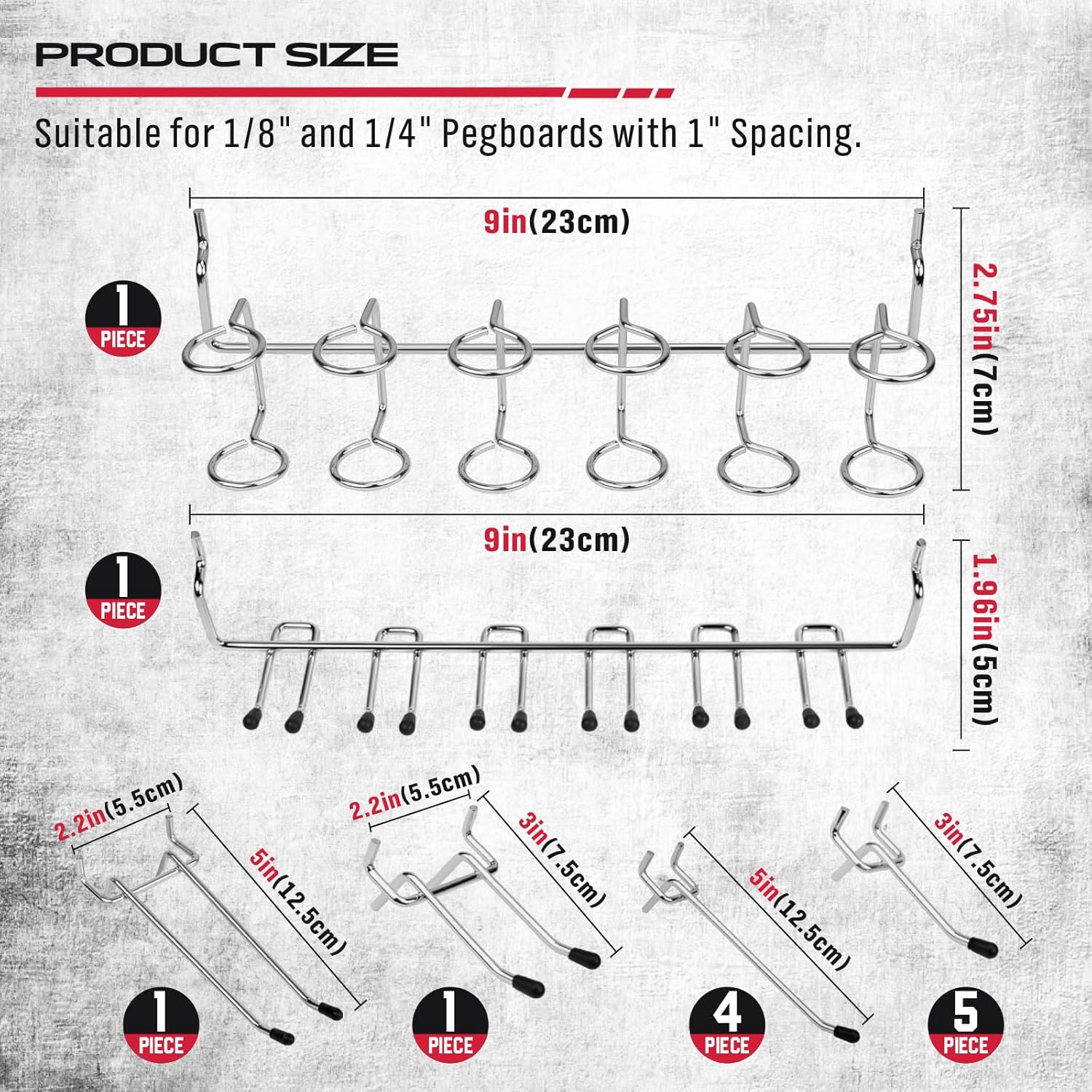 Skiennix 121-Piece Pegboard Hooks Set - Durable Metal Accessories for Organized Tool Storage