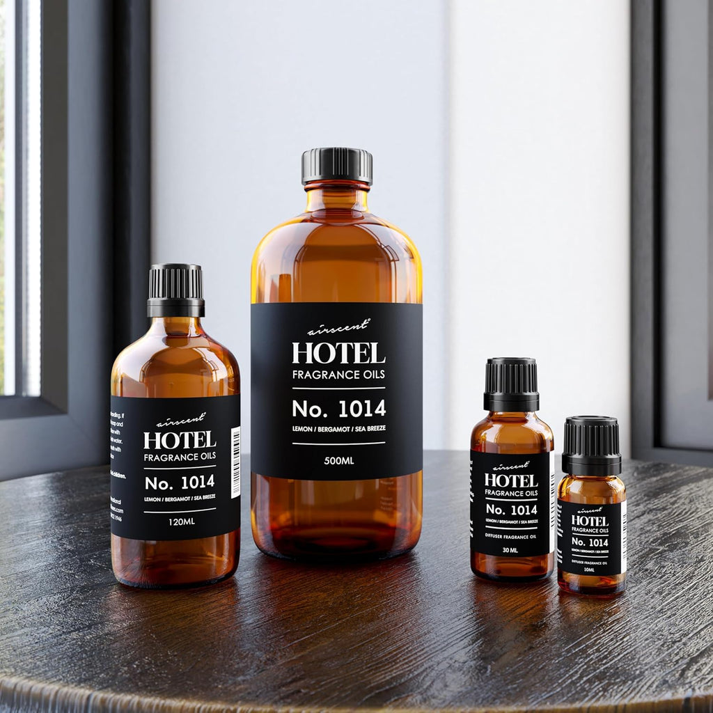 AirScent Hotel Diffuser Oil No. 1014 - Iconic 5-Star Coastal Blend - Lemon Bergamot Sea Breeze - 120 mL for Ultrasonic Diffusers