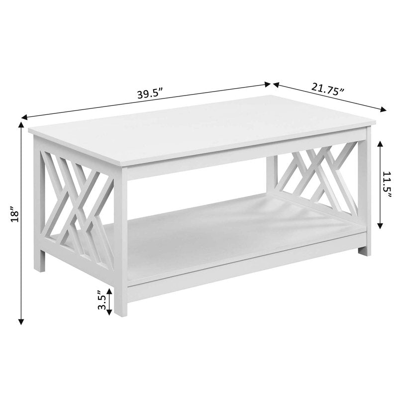 Titan Coffee Table with Shelf - Multiple Finishes