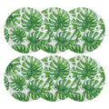 UPware Monstera Melamine Dinner Plate Set, Round Plates for Main course, Pasta, and Salad, BPA-Free, Dishwasher Safe, Green, 11 Inch, Set of 6