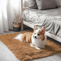 OLANLY Small Bedside Rug - Soft Fluffy Shaggy Indoor Carpet for Bedroom & Nursery | Khaki 2x3 ft