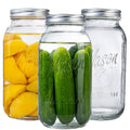 WELLIFE 3 Pack 64oz Wide Mouth Mason Jars,Half Gallon Mason Jar for Pickling, Canning, Fermenting and Food Storage, Microwave & Dishwasher Safe