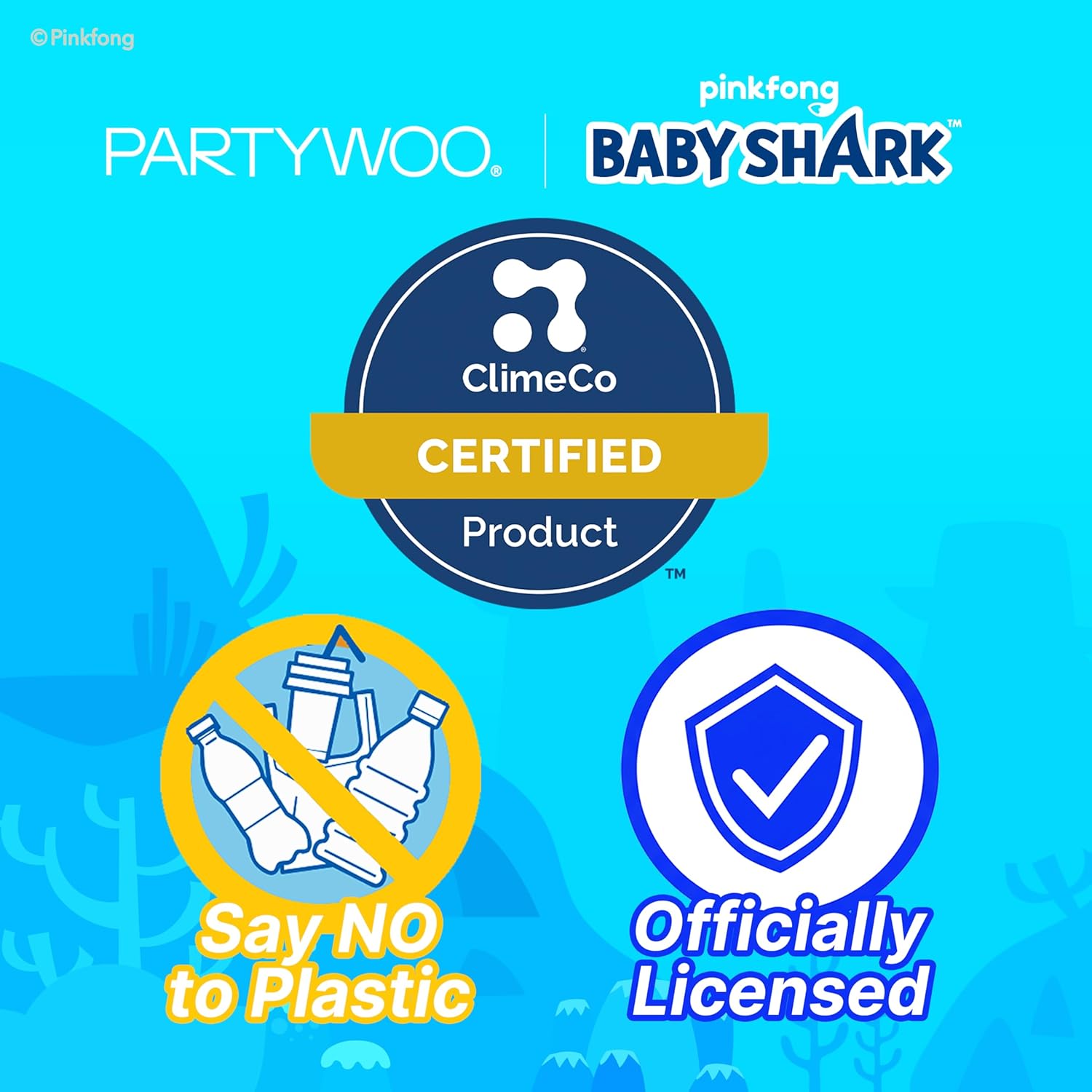 PartyWoo Baby Shark Family Foil Balloons - 13pcs Blue Round & Star Mylar Helium Balloons for Kids' Birthday Party Decorations