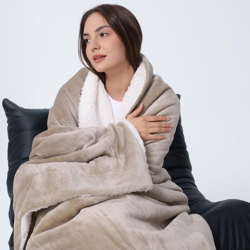 WDCOZY Sherpa Fleece Blankets Fuzzy Warm Throw Blanket Thick Super Soft Reversible Luxurious Fluffy Plush for Sofa Couch Bed Home Decor All Seasons Winter Blankets Tan Camel Beige 50"x60"