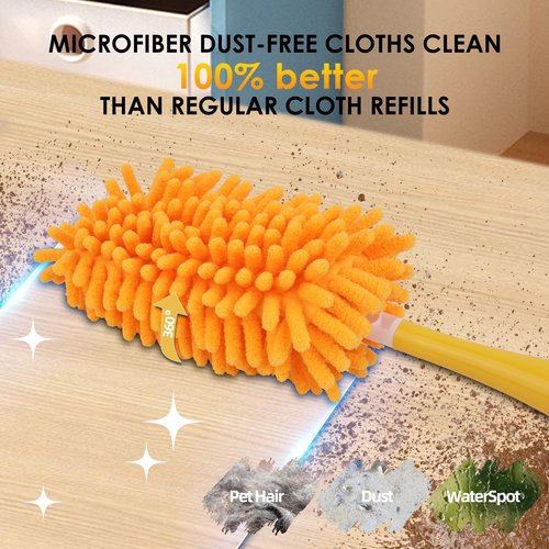 Redones Dusters for Swiffer - Reusable Duster Refill Compatible with Swiffer Hand Duster(8 Pack+1Handle), 360 Heavy Duty Dusters Refills