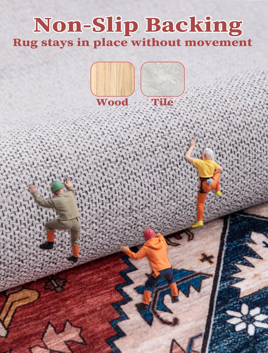 SERISSA Runner Rug - Vintage Rust Boho Design | Washable Non-Slip 2'6"x10' for Hallways & Kitchens